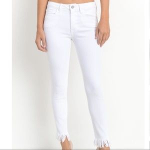White Fringe Jeans